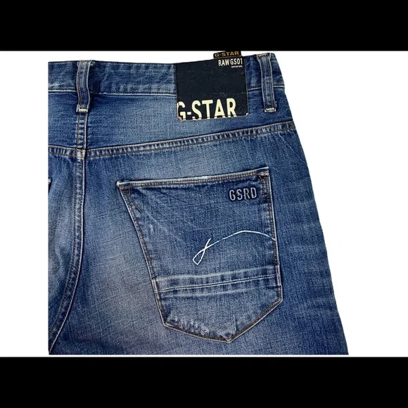 G Star Mens 34 X 31 (actual) Jeans Morris Low Straight Blue Organic 33x32 EUC